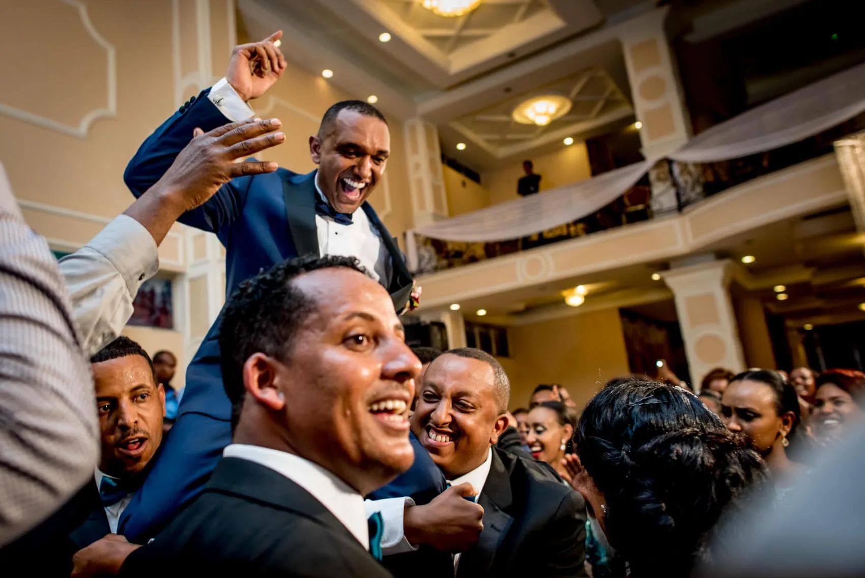 groom on the dance floor of an Ethiopian wedding in Addis Ababa.