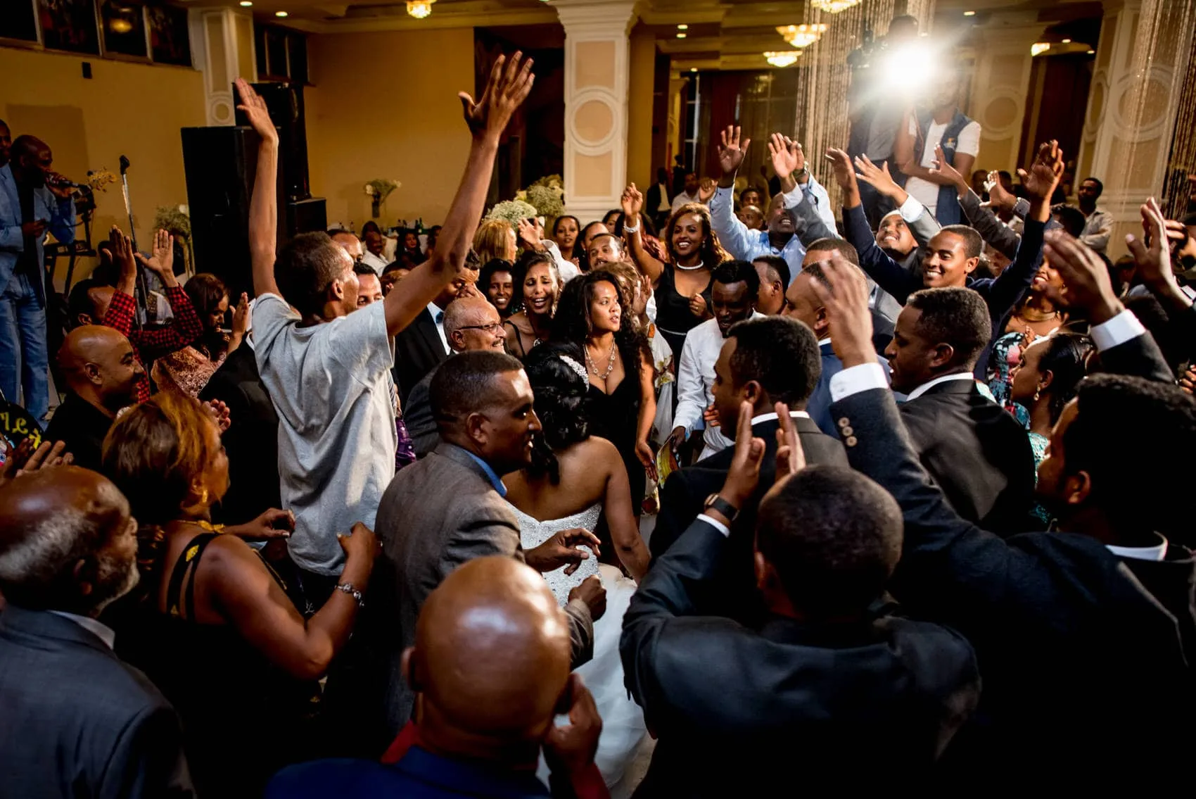 dance floor party at an Ethiopian wedding in Addis Ababa