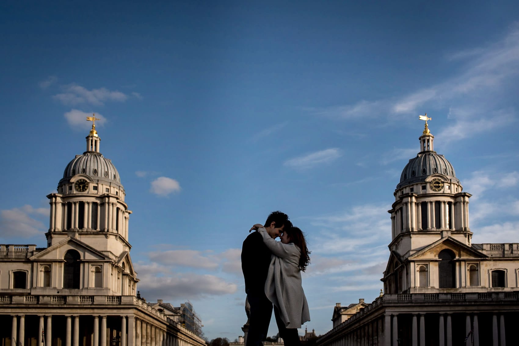 Photo of my proposing to his girlfriend at the Old Royal Naval College, one of the best London locations for a proposal